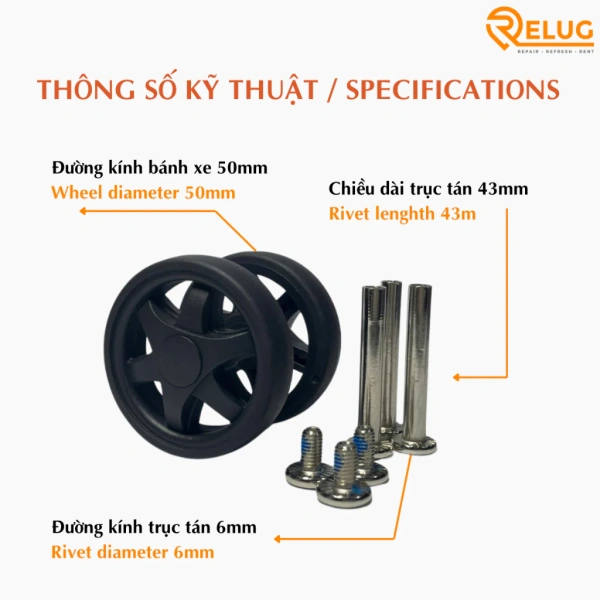 Sản phẩm Bánh xe kép vali cao cấp có trục tán đi kèm đủ kích thước di chuyển êm mượt (giá 60 000 VND sau khuyến mãi) được thiết kế đặc biệt để giải quyết các vấn đề trên. (Ảnh 4) Sản phẩm Bánh xe kép vali cao cấp có trục tán đi kèm đủ kích thước di chuyển êm mượt (giá 60 000 VND sau khuyến mãi) được thiết kế đặc biệt để giải quyết các vấn đề trên. (Ảnh 4)