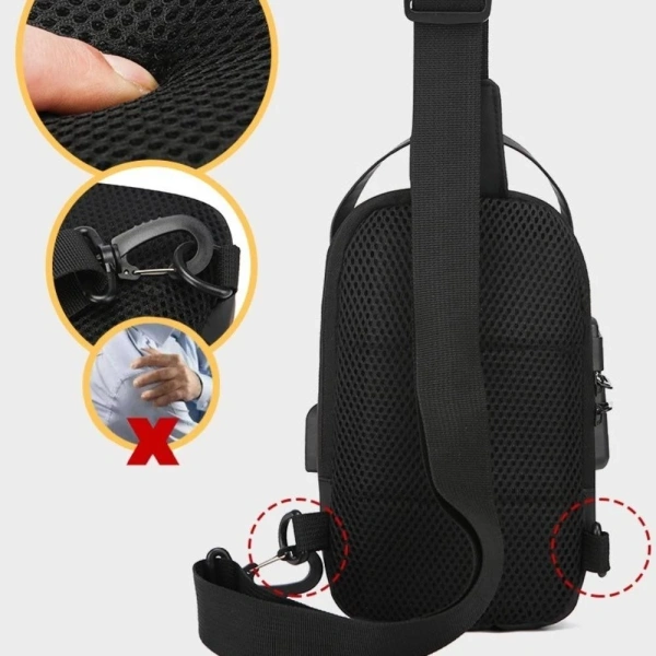 Sự bất ngờ khi túi đeo mật khẩu có cổng sạc USB chống trộm gặp mưa bất chợt. - Ảnh 5