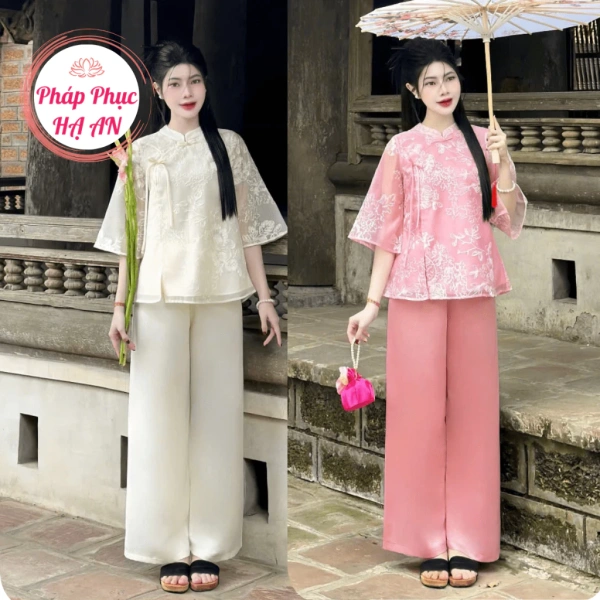 Sự khác biệt giữa kỳ vọng và cảm nhận khi mặc trang phục lụa voan thêu hoa đi lễ chùa. - Ảnh 1