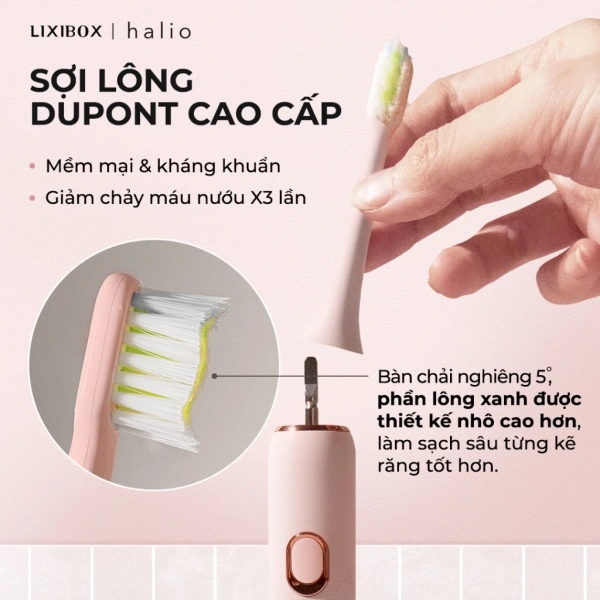 Một trong những mô hình hiện nay được khuyên dùng rộng rãi là Bàn Chải Điện Làm Sạch Sâu Halio Sonic SmartClean Electronic Toothbrush. (Ảnh 4) Một trong những mô hình hiện nay được khuyên dùng rộng rãi là Bàn Chải Điện Làm Sạch Sâu Halio Sonic SmartClean Electronic Toothbrush. (Ảnh 4)