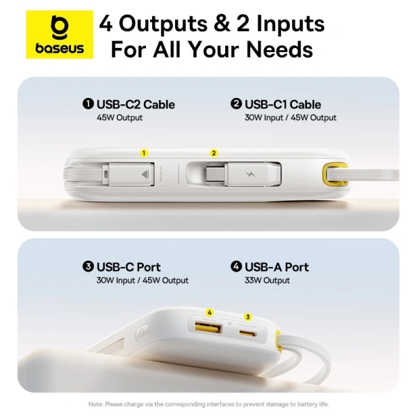 Baseus QPow3 là một ngân hàng điện dự phòng kết hợp với màn hình kỹ thuật số, có thể cung cấp năng lượng lên tới 45 W thông qua hai cáp USB‑C tích hợp. (Ảnh 4) Baseus QPow3 là một ngân hàng điện dự phòng kết hợp với màn hình kỹ thuật số, có thể cung cấp năng lượng lên tới 45 W thông qua hai cáp USB‑C tích hợp. (Ảnh 4)