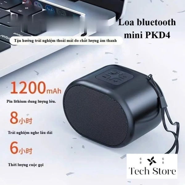 Loa Bluetooth mini PKD4 thuộc dòng sản phẩm được thiết kế dành cho những người dùng thường xuyên di chuyển – học sinh, sinh viên, người đi làm hay du khách. (Ảnh 2)