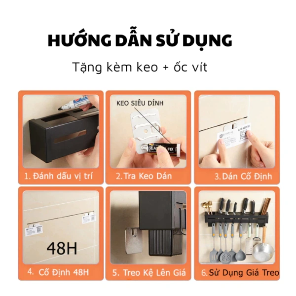 Sản phẩm Giá Treo Đồ Nhà Bếp, Giá Cài Dao, Kéo, Kệ Cài Đồ Dùng Nhà Bếp Đa Năng được làm từ hợp kim nhôm chịu nhiệt, không gỉ. (Ảnh 4) Sản phẩm Giá Treo Đồ Nhà Bếp, Giá Cài Dao, Kéo, Kệ Cài Đồ Dùng Nhà Bếp Đa Năng được làm từ hợp kim nhôm chịu nhiệt, không gỉ. (Ảnh 4)