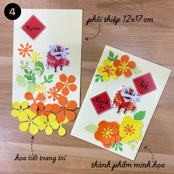 Một số nhà thiết kế đã giới thiệu mẫu thiệp gập ba, trong đó mặt trong chứa không gian chữ lớn. (Ảnh 5)