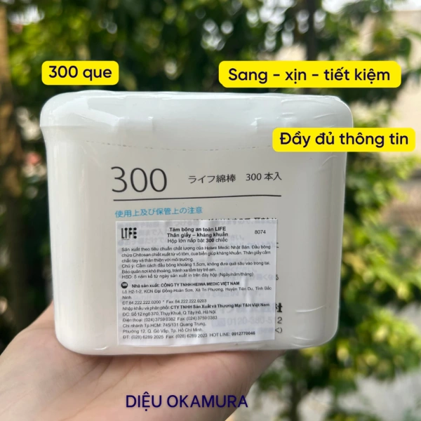 Hộp tăm Life được thiết kế với nắp bật tiện lợi, cho phép người dùng nhanh chóng lấy que và đóng lại mà không làm rơi bông. (Ảnh 3)