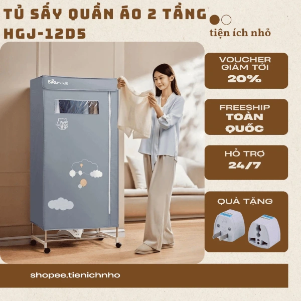 Thực tế tủ sấy quần áo 2 tầng giúp rút ngắn thời gian khô bao nhiêu phút? - Ảnh 1