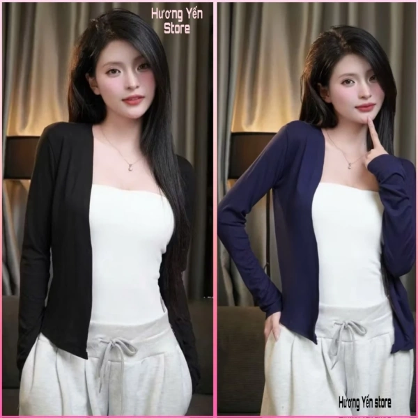 Áo cardigan dài mùa thu đông giữ ấm tuyệt vời, nhưng chất thun co giãn thường khiến dáng người mất nét thanh lịch