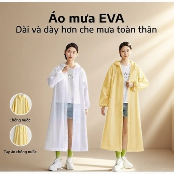 Áo mưa dày EVA: Khi độ dài và trọng lượng bất ngờ thay đổi cảm giác thoải mái trong những cơn mưa liên tục.