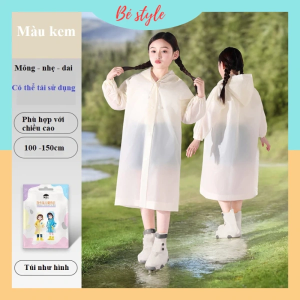 Áo mưa gọn cho trẻ 110‑140 cm: Khi chiều dài tay thiếu cân đối khiến việc mặc nhanh trong giờ ra sân trở nên lúng túng.