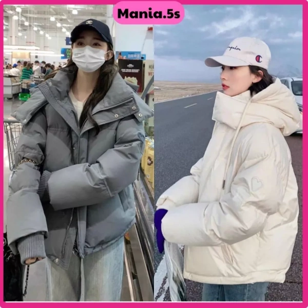 Áo phao mùa đông dáng rộng 5S‑MANIA: Khi họa tiết trái tim ở tay lại làm giảm khả năng giữ ấm.