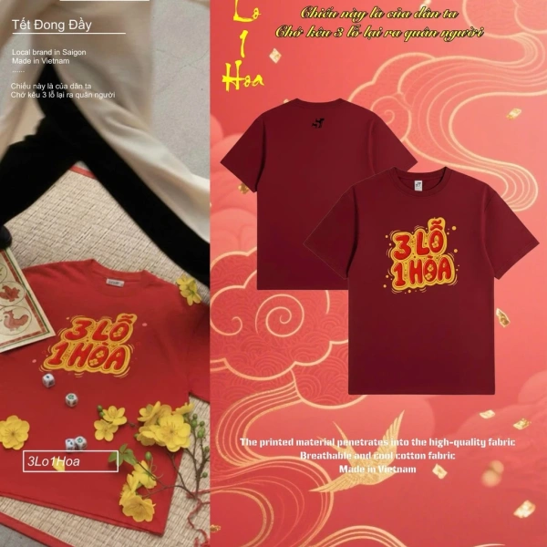 Áo thun cotton 210gsm: cân bằng giữa sự thoải mái suốt ngày Tết và cảm giác se lạnh vào những buổi tối.
