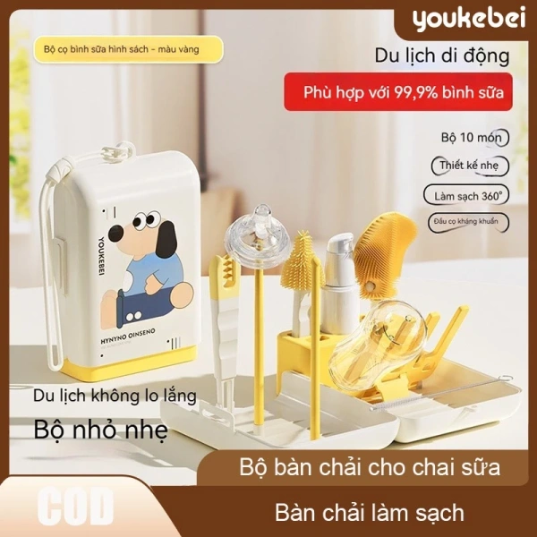 Bàn chải đa năng 6 mảnh thực sự giảm rủi ro bám bẩn trong chai sữa khi du lịch
