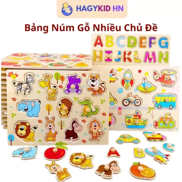 Bảng ghép hình núm gỗ dày 20×30 cm: Khi kỳ vọng con học kỹ năng chuyển thành những buổi chơi tương tác thực sự.