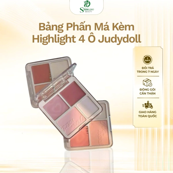 Bảng phấn má có highlight lấp lánh thường khiến độ bám mịn mất đi sau vài giờ