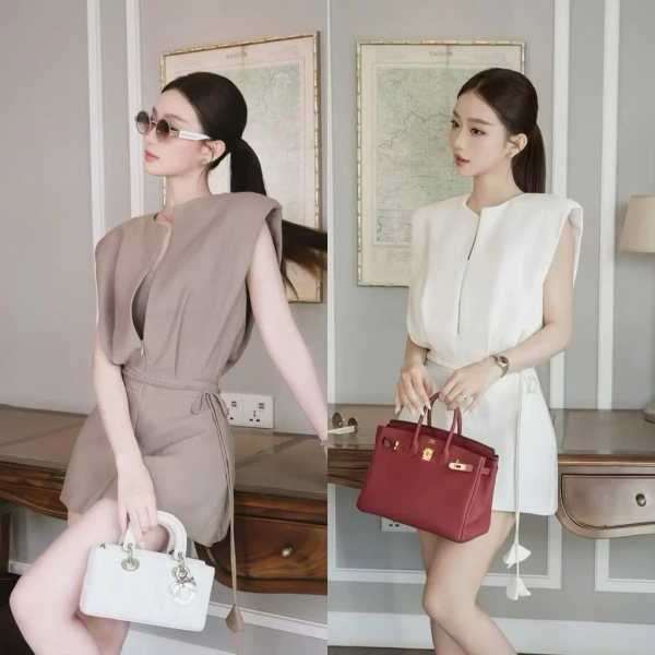 Bất ngờ khi áo ống kèm dây nơ eo trong jumpsuit nữ khiến form duyên dáng suốt cả buổi tiệc Tết