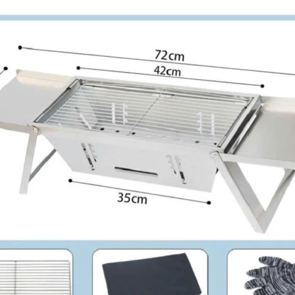 Bếp nướng cắm trại nhỏ gọn: việc lơ là đặt chân ổn định khiến thịt dễ cháy hơn dự kiến