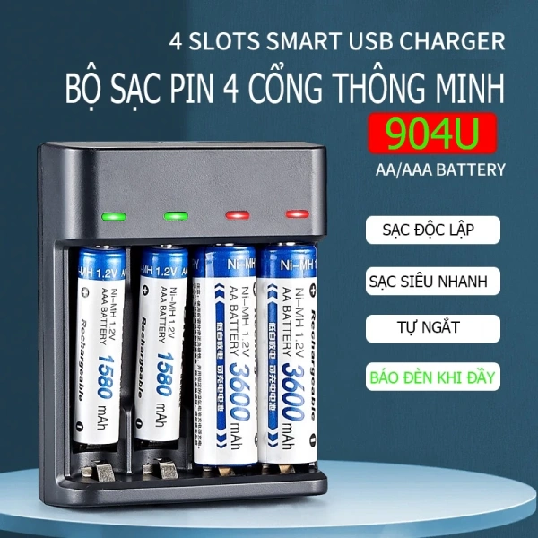 Bộ sạc pin AA, AAA tự ngắt thực sự an toàn chỉ khi nào?