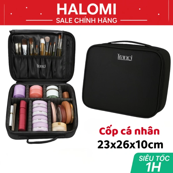 Cách chia đồ makeup vào hai ngăn của cặp du lịch size lớn giúp giảm tối đa thời gian tìm kiếm trong hành lý