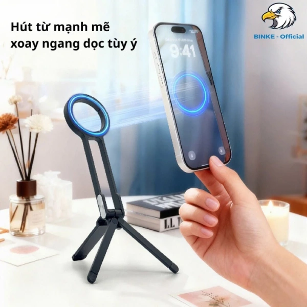 Cách một chiếc giá đỡ điện thoại từ tính khiến bàn làm việc trở nên gọn gàng hơn bao giờ hết