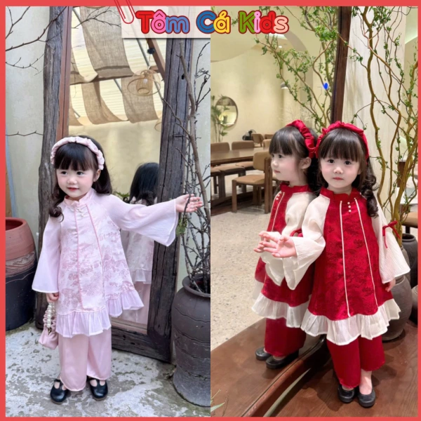 Cách tân áo dài bé gái: Khi lớp lụa mỏng khiến buổi chụp ảnh trở nên rắc rối hơn dự đoán.