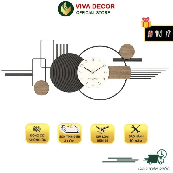 Chiếc đồng hồ treo tường hiện đại phong cách Bắc Âu khiến phòng khách rộng ra, nhưng lại làm góc tối trở nên nổi bật hơn