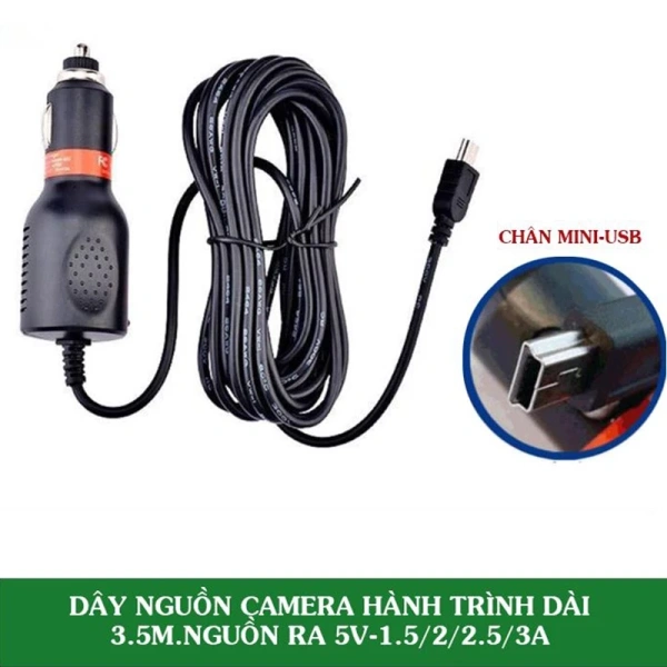 Chiều dài 3.5 m của dây nguồn camera hành trình khiến việc bố trí bên trong xe trở nên khó khăn hơn so với dự tính