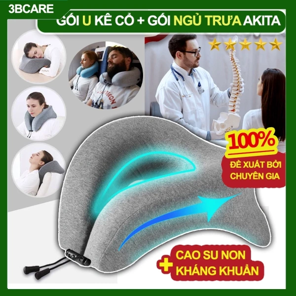 Cổ không còn mỏi sau một tuần dùng gối công thái học chữ U cao su non tại văn phòng
