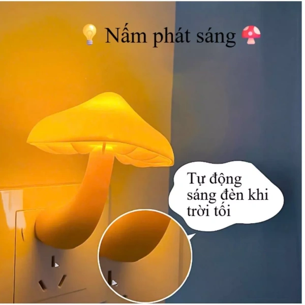 Đèn nấm cắm điện cảm biến thông minh phát sáng tự động có thể gây rối loạn giấc ngủ ban đêm