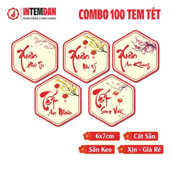 Độ bám của tem Tết hình lục giác giảm nhanh khiến giỏ quà Tết mất nét chỉ trong vài ngày