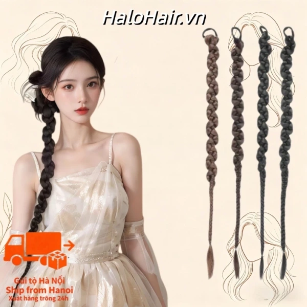 Độ dài 70 cm của bím tóc nối phong cách Trung Hoa hiện đại khiến đuôi ngựa giả giữ form suốt ngày