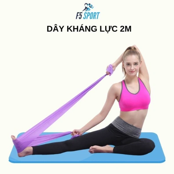 Độ đàn hồi cao của dây kháng lực 2 m: Khi mong muốn mở vai lại làm tăng áp lực lên eo trong các buổi tập gym yoga.