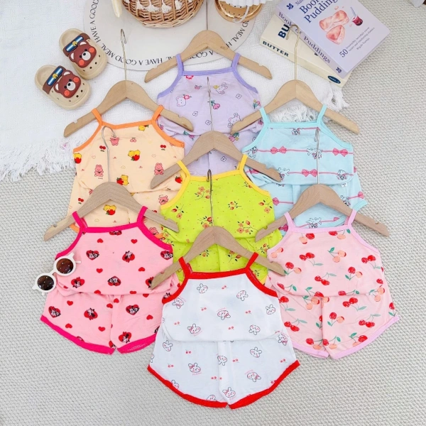 Đồ hai dây thun lạnh cho bé gái 6‑15kg thực sự giúp bé ngủ sâu mà không lo quá nóng