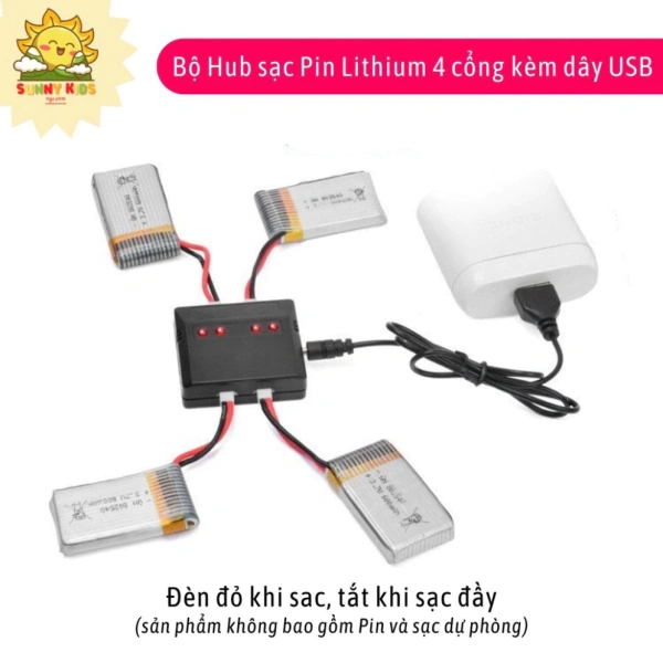 Đồng sạc ba pin lithium cho máy bay điều khiển khiến thời gian chờ kéo dài bất ngờ – chi tiết cáp USB 2.0 ít ai để ý