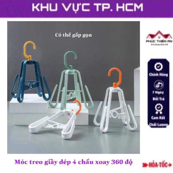 Gập gọn móc treo giày 4 chấu xoay 360 độ khiến góc nhà nhỏ bỗng trở nên gọn gàng hơn