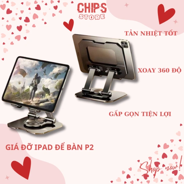 Giá đỡ iPad xoay 360° thực sự giúp tản nhiệt tốt hơn và tiết kiệm không gian làm việc