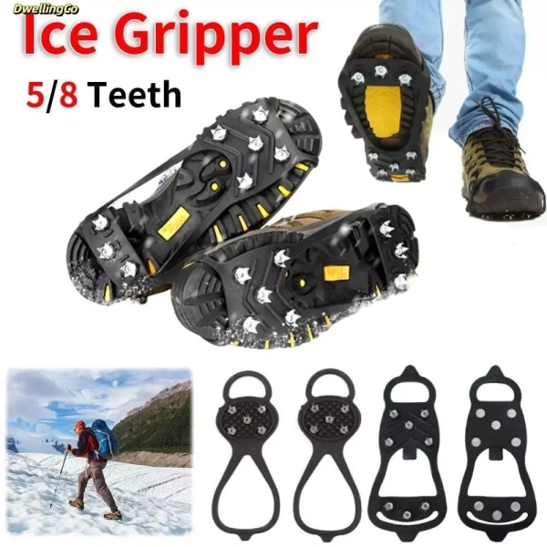 Giày crampon chống trơn trượt trên băng dày: thực tế bám chắc khác biệt so với kỳ vọng.