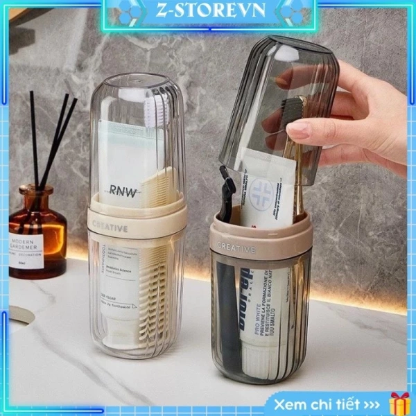 Hộp đựng bàn chải và kem đánh răng gọn gàng trong balo giúp những phút cuối chuẩn bị hành lý trở nên ít căng thẳng hơn.