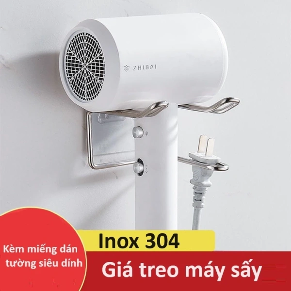 Kệ treo máy sấy tóc inox gắn tường trong phòng tắm bị ẩm sẽ khiến tuổi thọ máy giảm nhanh hơn mong đợi.