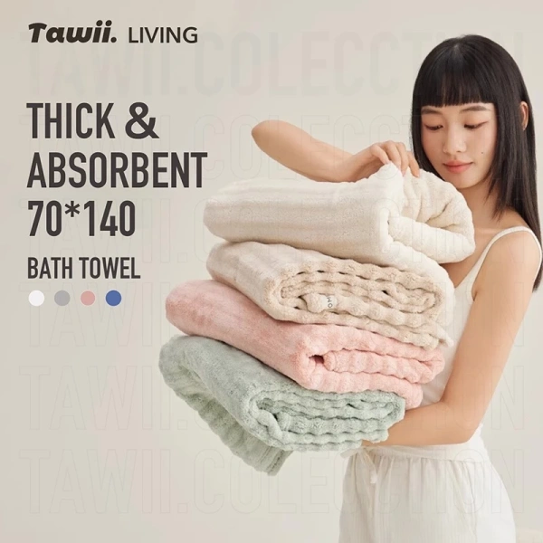 Khăn tắm dày không xơ thấm hút mạnh: Khi chuyển sang loại mới, việc lau khô da giảm một nửa thời gian.