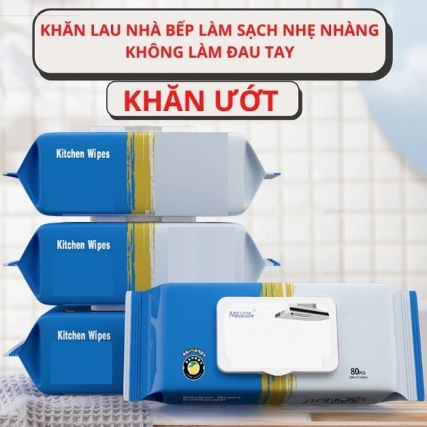 Khăn ướt lau bếp đa năng giúp bếp sạch nhanh, nhưng vết dầu bám vẫn xuất hiện sau vài ngày