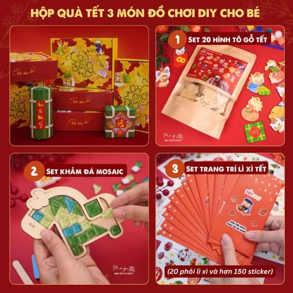 Khi con tự hoàn thiện bộ đồ chơi DIY Tết, những bất ngờ nhỏ khiến cả gia đình nhớ mãi