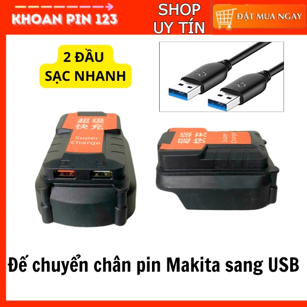 Khi dùng đế chuyển chân pin để sạc USB nhanh, bất ngờ là công suất thực tế thường không bằng quảng cáo