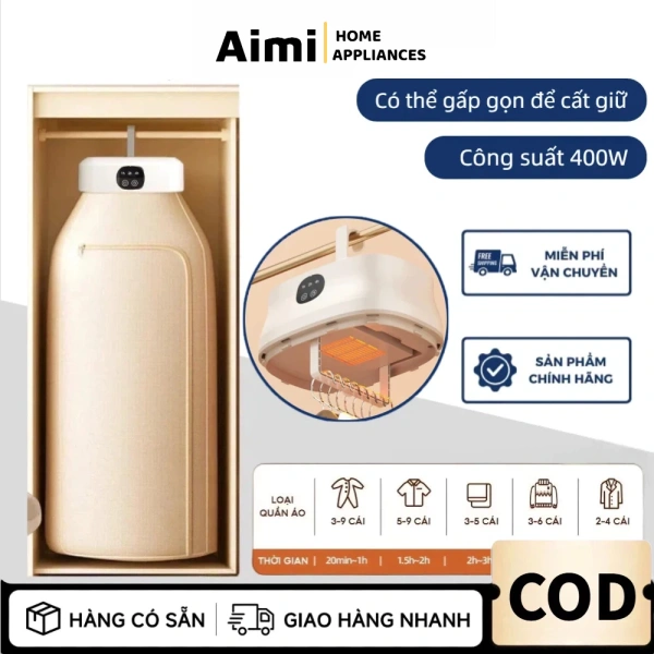 Khi dùng máy sấy quần áo di động, hẹn giờ tự động thường không đủ cho những chiếc áo dày vẫn còn ẩm.
