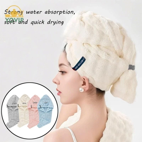 Khi khăn siêu thấm nhanh khô cực lớn lại rơi rụng sau khi quấn quanh đầu trong bếp