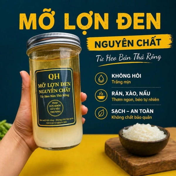 Khi mỡ lợn nguyên chất mang hương thơm không hôi, bữa ăn gia đình trở nên an toàn và ngon hơn