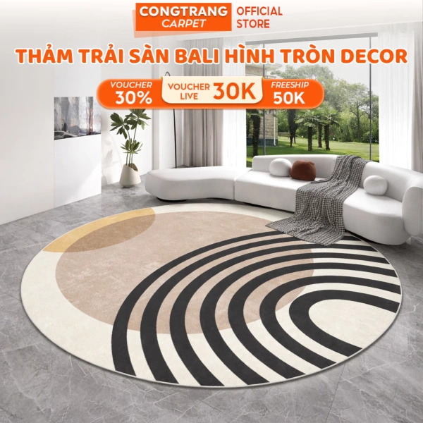 Khi thảm sàn hình tròn có đế cao su chống trượt, vẻ đẹp còn kèm theo an toàn mà ít người lường trước
