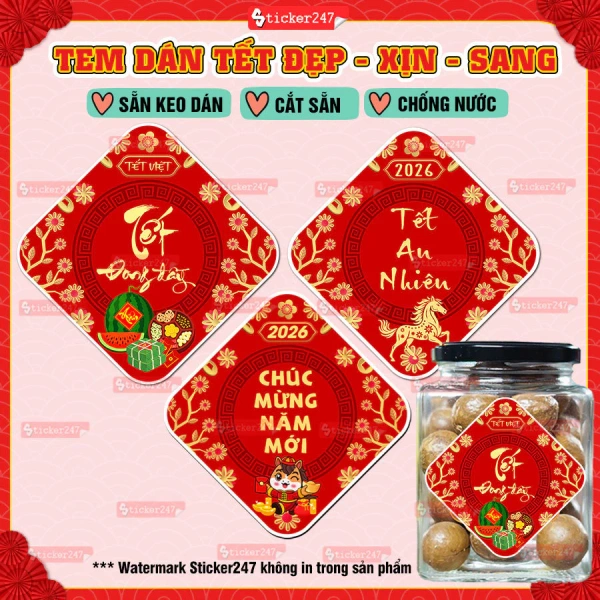 Không ngờ một tấm decal Tết chống nước lại giúp bảo quản hộp bánh kẹo suôn sẻ hơn cả dự định