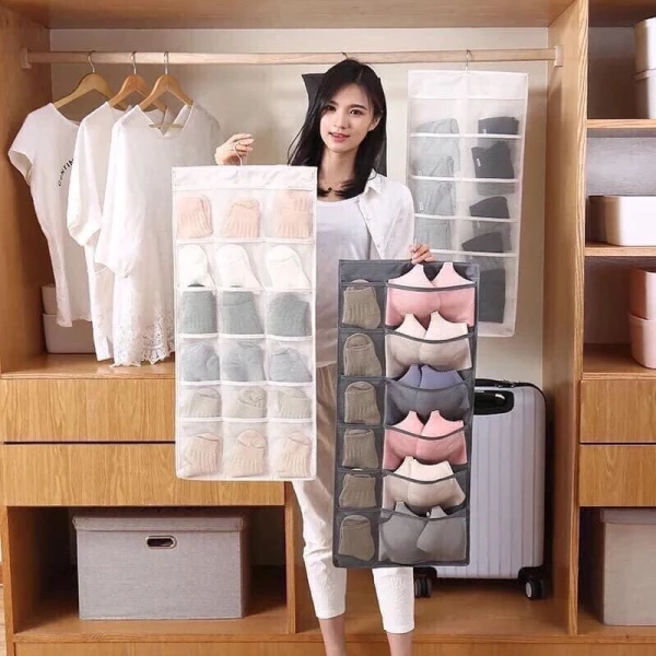 Mánh khóe ẩn sau túi treo đa năng nhiều ngăn mà ít ai nghĩ tới khi sắp xếp đồ lót và áo ngực trong tủ nhà phố.