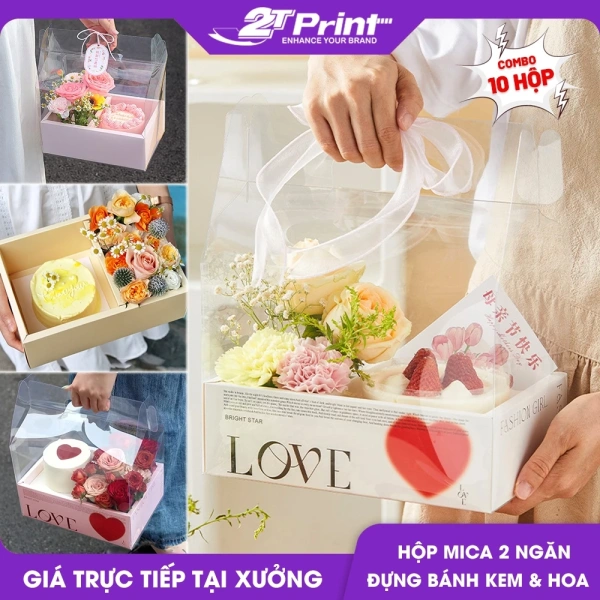 Màu sắc rực rỡ của hộp bánh 2 ngăn khiến người tặng chần chừ giữa thẩm mỹ và tiện lợi