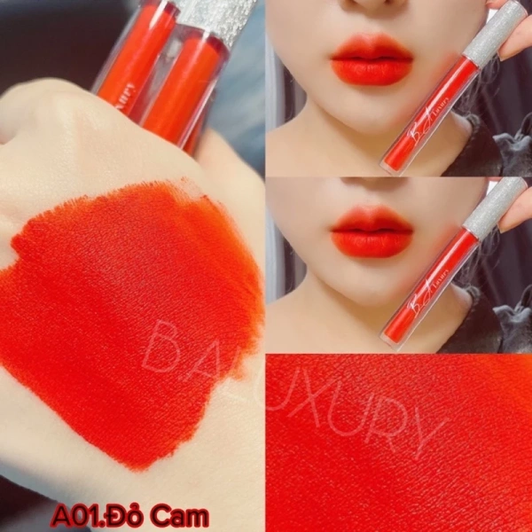 Màu son đỏ cam không chì lâu trôi giữ sắc suốt buổi tối nhưng khiến môi khô nhẹ